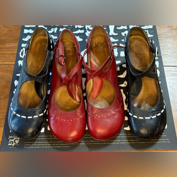 John Fluevog Operetta Malibran Red AND Black Heels Size 10 Project Shoes (2 prs) - Picture 13 of 16